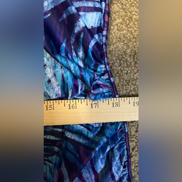 Aquabelle Tropical Blue One- Piece Swimsuit size 24 - Picture 7 of 16